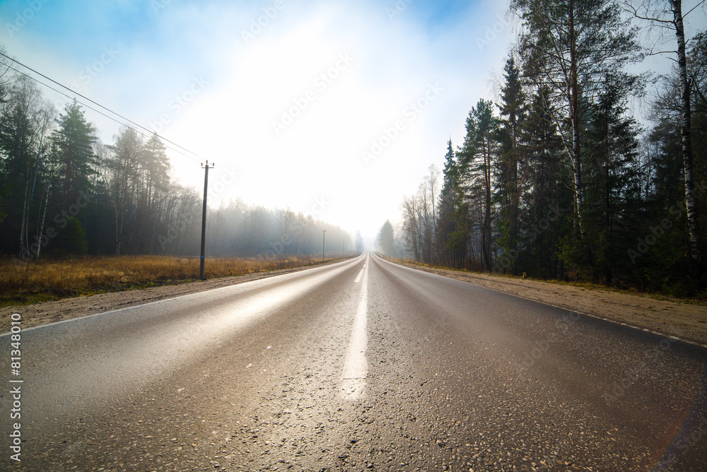 empty road at mist