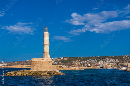 Leuchtturm vor der Stadt Chania auf Kreta