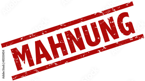 Mahnung Stempel rot