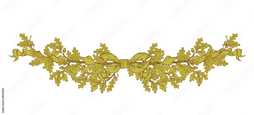 Obraz premium Gold Oak branch