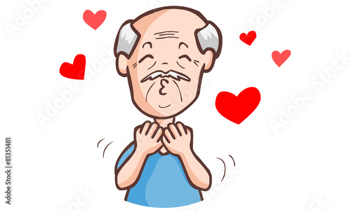 The old man crazy in love vector
