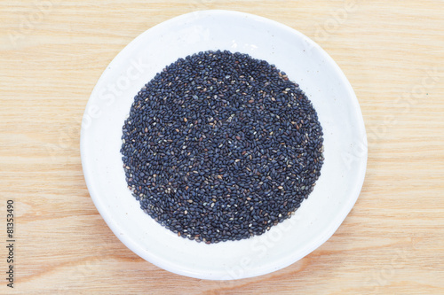 Black dry sesame seed , a common ingredient in cuisine