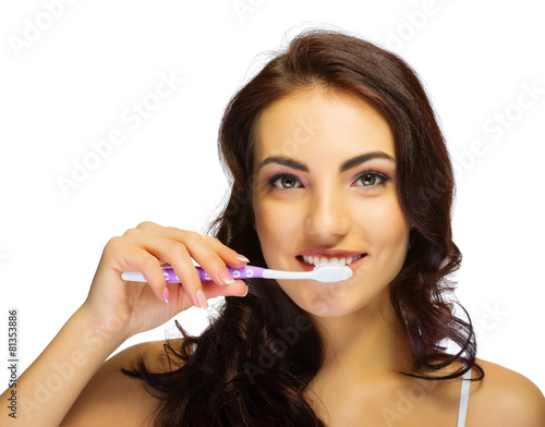 Young girl with tooth brush