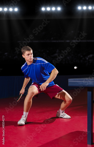 Table tennis player at sports hall
