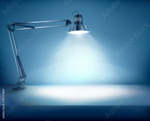 Illuminated work place. Vector illustration.