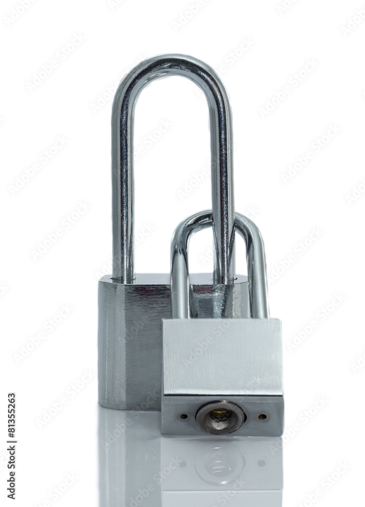 Metallic padlock isolated on white Metallic padlock isolated on white