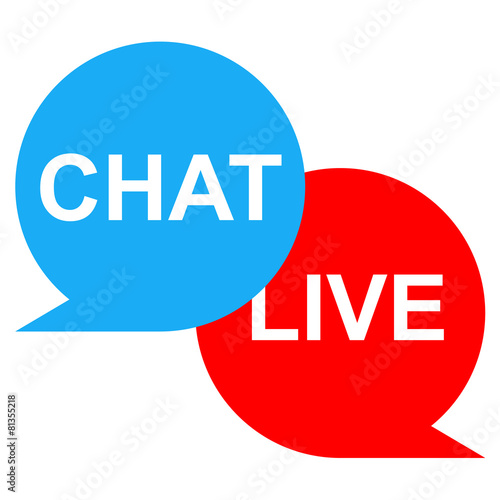 Icono texto CHAT LIVE rojo azul