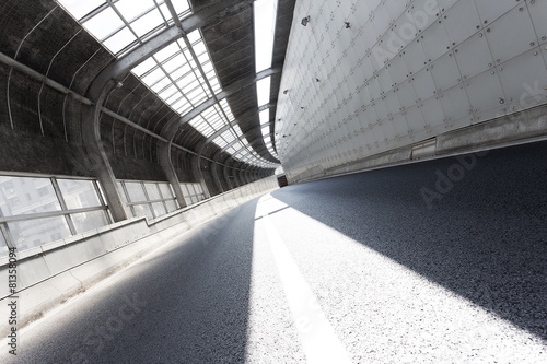 Empty tunnel of modern city