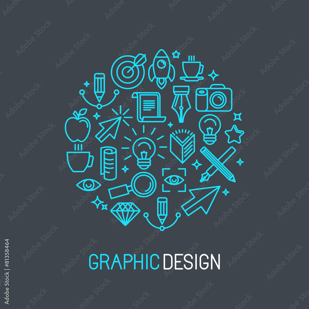 Vector linear graphic design concept