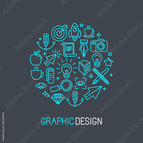 Vector linear graphic design concept