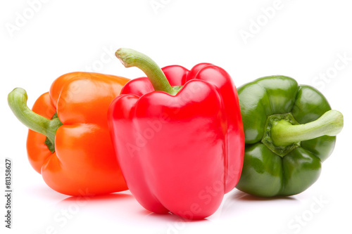 Murais de parede Sweet bell pepper isolated on white background cutout