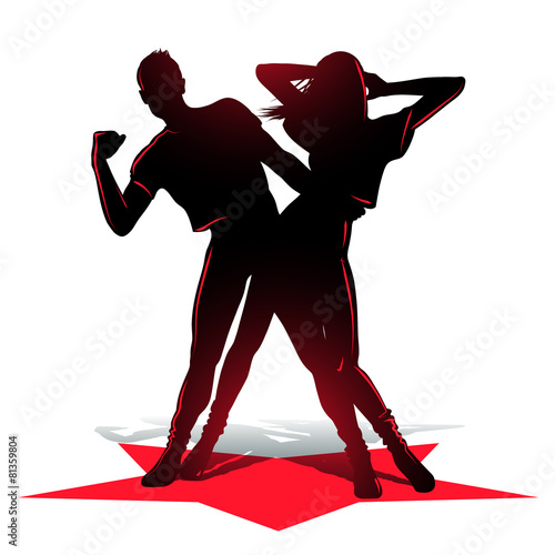 Dancing couple silhouette
