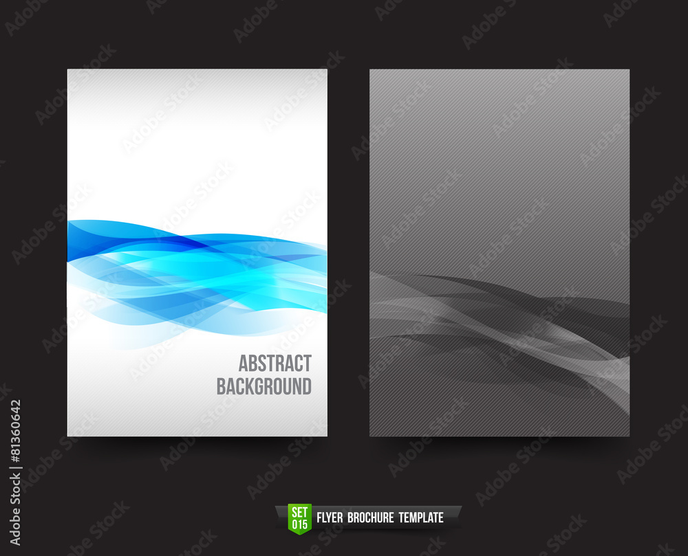 Flyer Brochure background templated 015  light blue  curve and w
