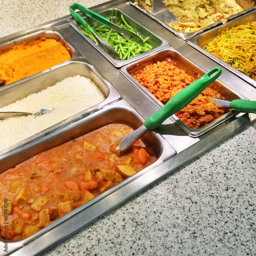 Buffet with variety of vegetarian food