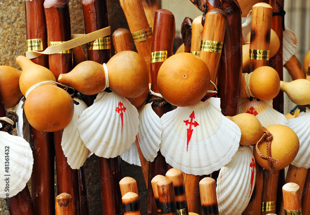 Fototapeta premium Veneras y calabazas, camino de Santiago, peregrinos