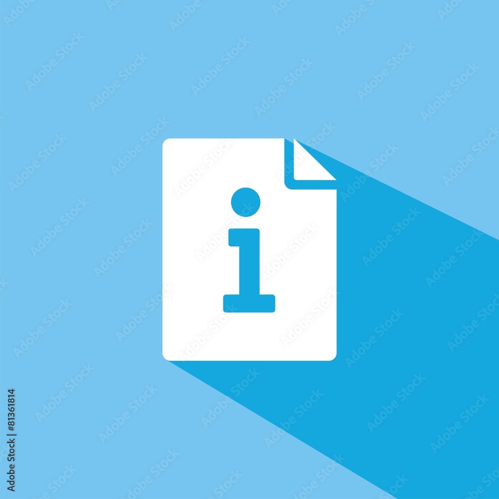 Icono hoja de información azul sombra Icono hoja de información azul sombra