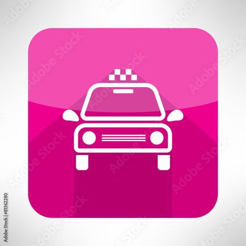 Taxi cab icon in moder clean and simple flat design. Car symbol