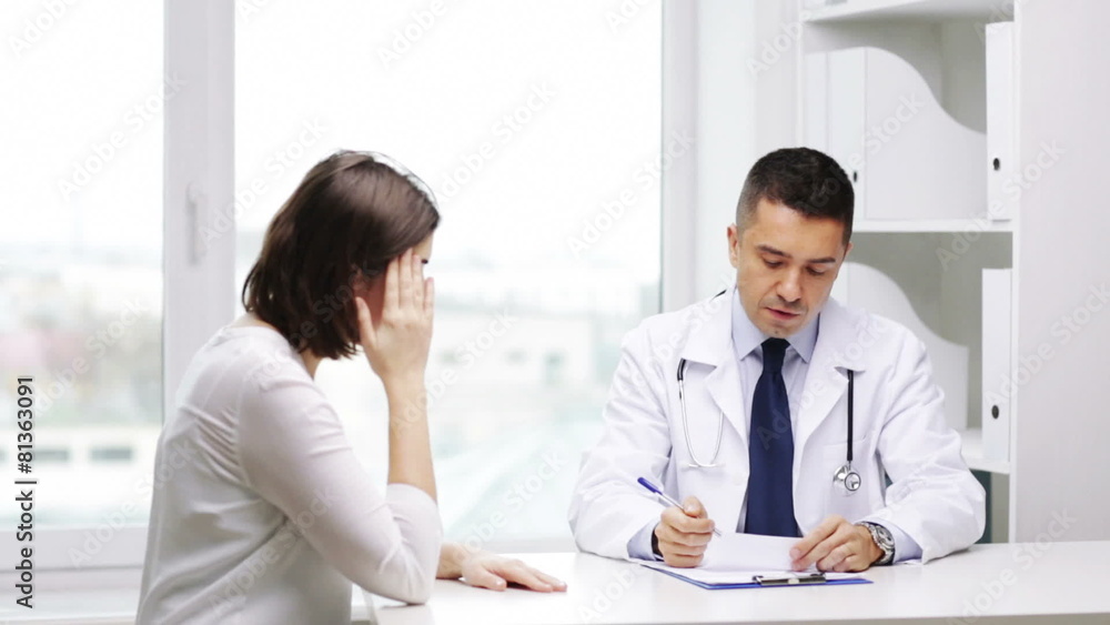 doctor and young woman meeting at hospital doctor and young woman meeting at hospital