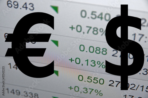 Euro versus us dollar photo