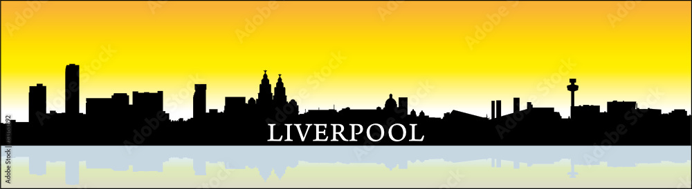Fototapeta sylwetka panoramę Liverpoolu