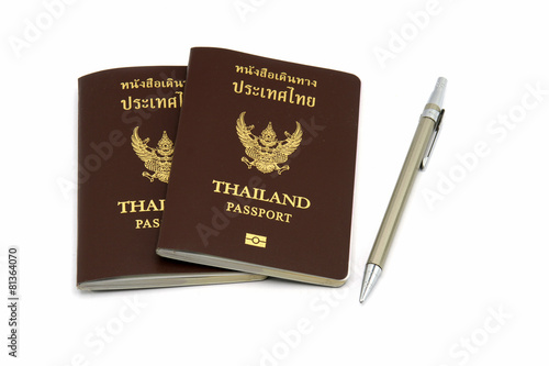 Passport and pen