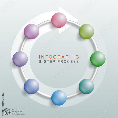 Infographic Vector Background #8-Step Process