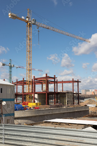 cranes on a construction site