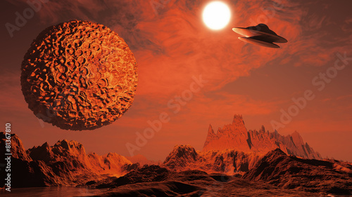 Fototapeta Naklejka Na Ścianę i Meble -  3D science fiction scene