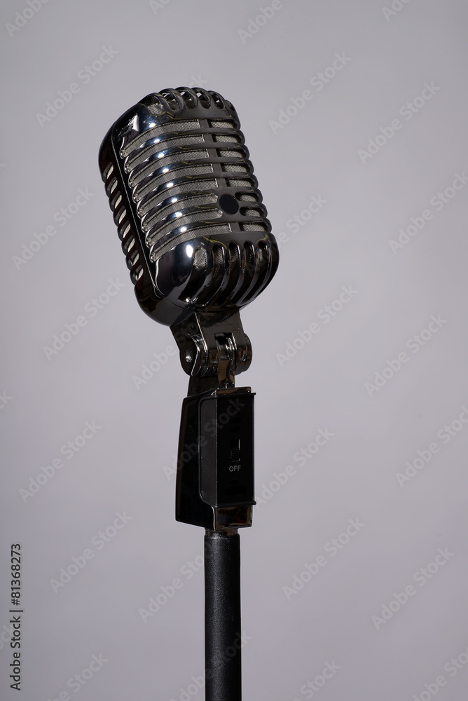 Fototapeta premium Old fashioned microphone with space for text