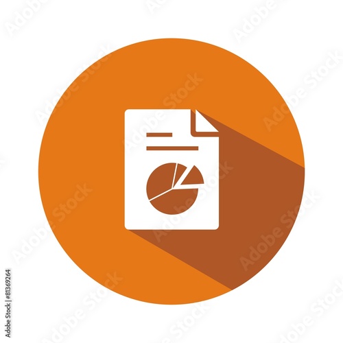 Icono hoja gráfico sectores naranja botón sombra