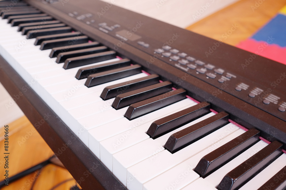 Closeup buttons of synthesizer Stock-Foto | Adobe Stock