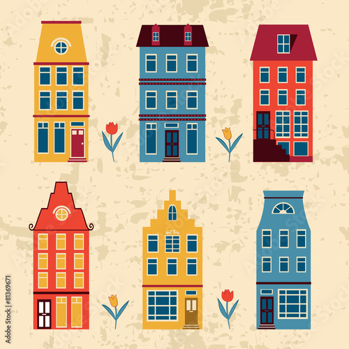 Cute Amsterdam houses set