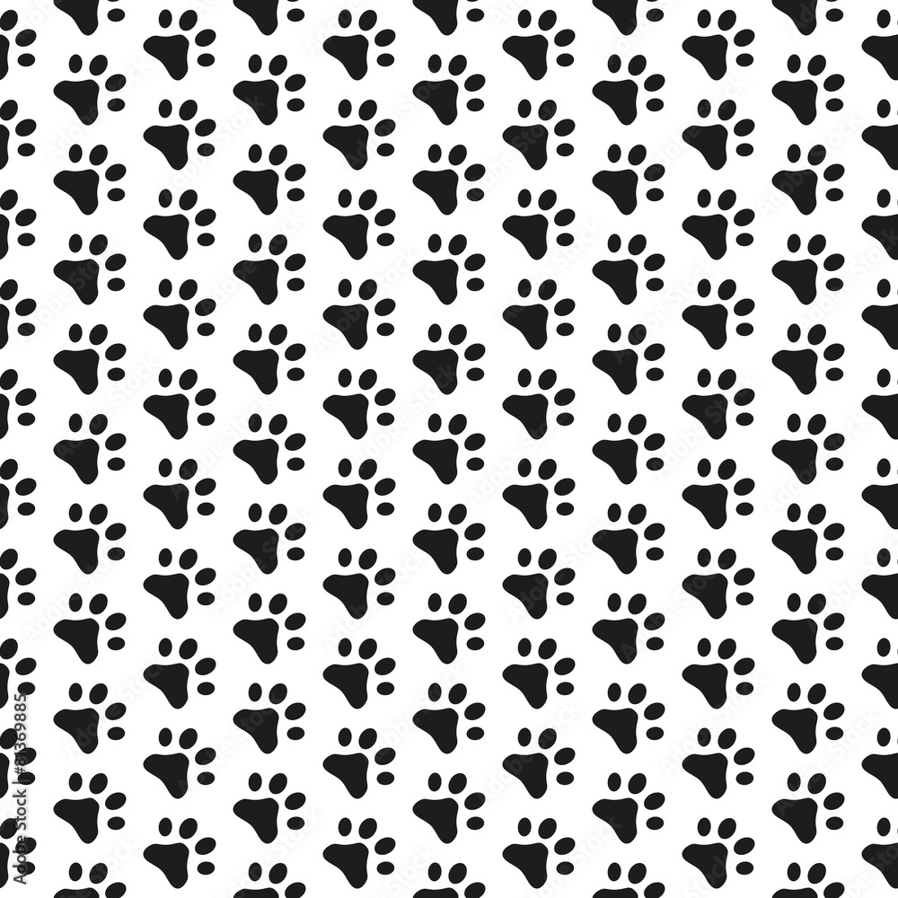 Seamless pattern with cats footprints