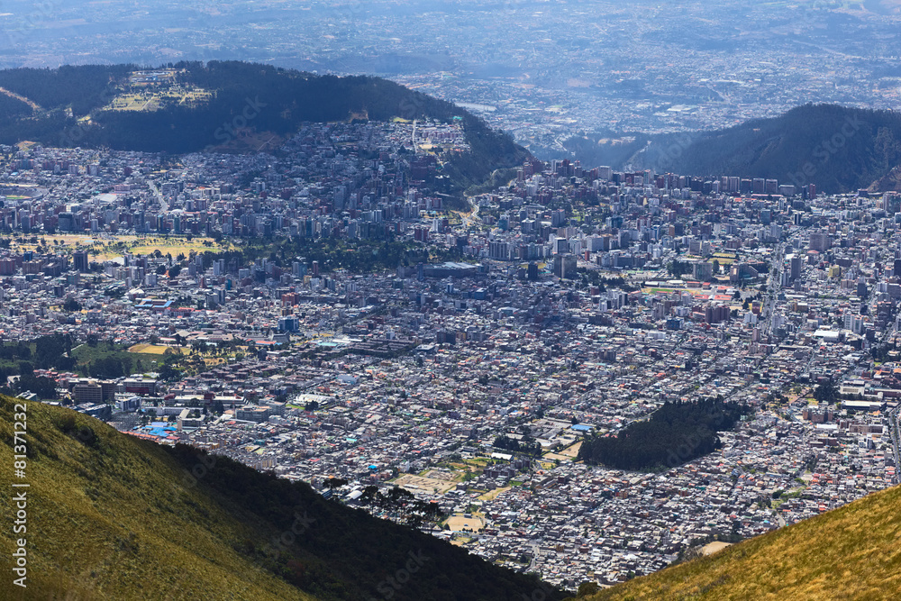 View from West to East over Quito, Ecuador