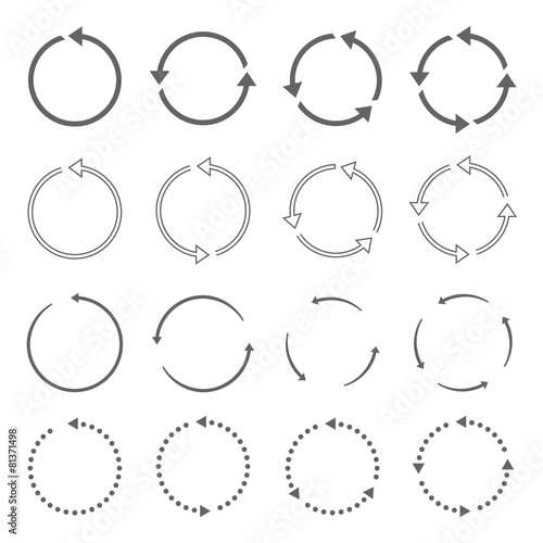set of grey vector arrows