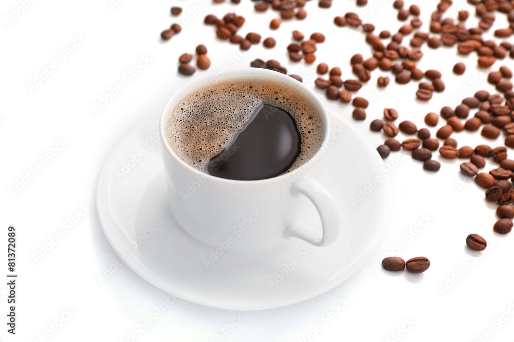 Fototapeta Cup of coffee isolated on white