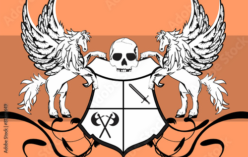 heraldic horse pegasus coat of arms background4