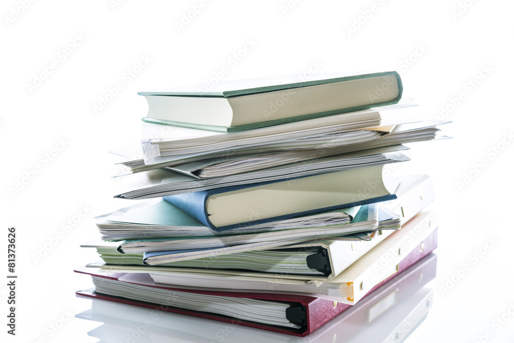 Stack of paperwork.Isolated on white background. Stack of paperwork.Isolated on white background.