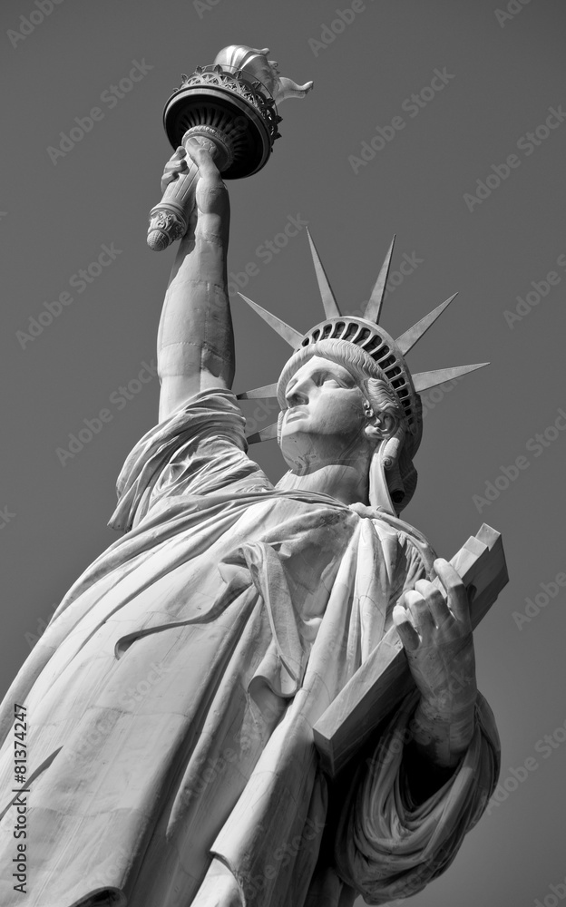 Obraz premium Statue of Liberty in black and white.