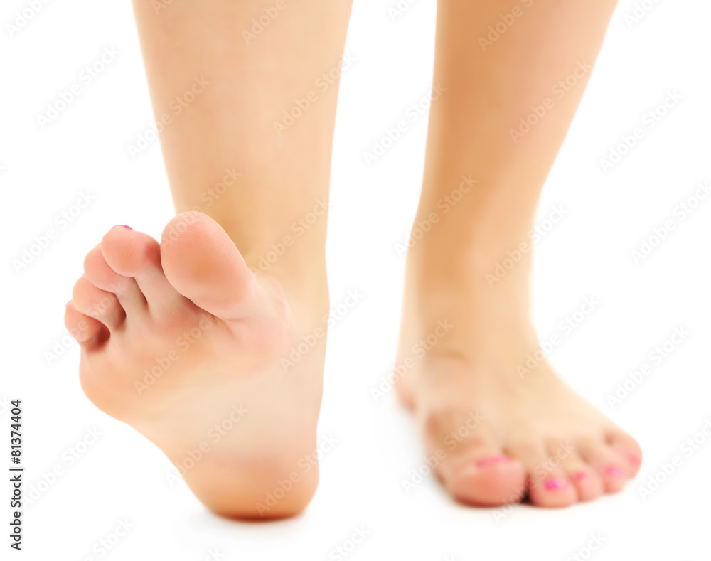 Beautiful female legs, isolated on white background Beautiful female legs, isolated on white background