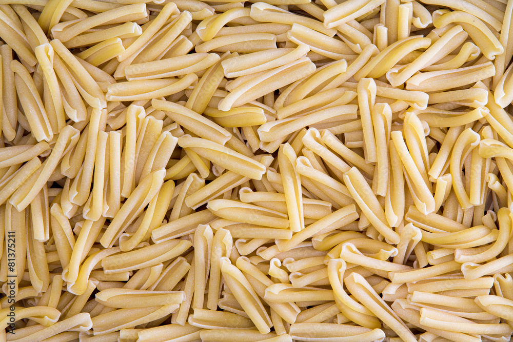 Background texture of dried Italian casarecce Background texture of dried Italian casarecce
