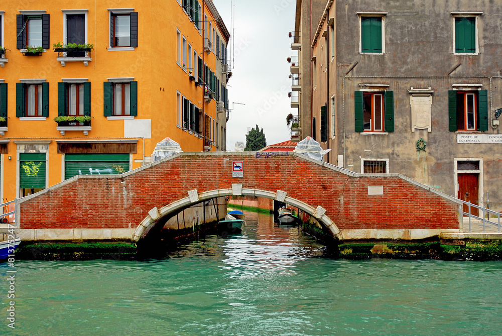 Venice, Italy, Cannaregio canal Saponela bridge