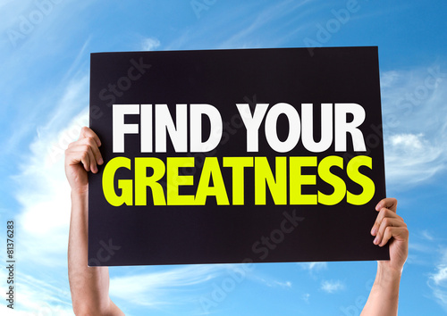 Find Your Greatness card with sky background