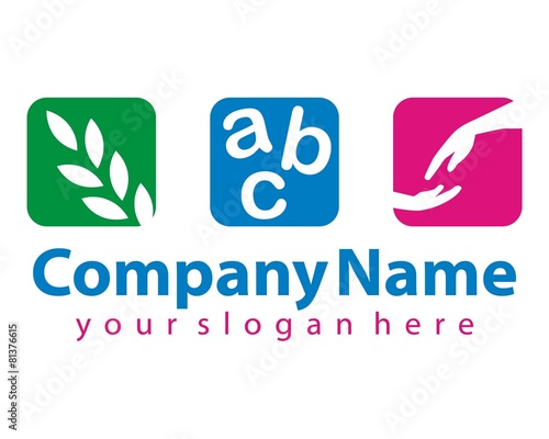 paddy feed alphabet hand logo image vector