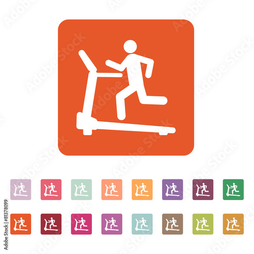 Cross trainer machine icon. Running symbol