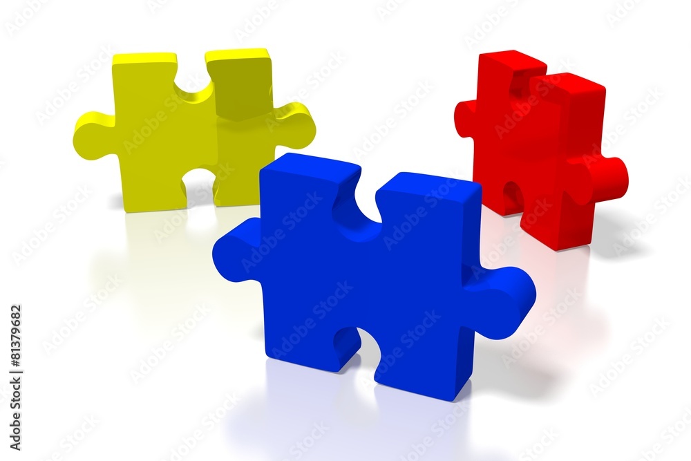 3D puzzle concept 3D puzzle concept