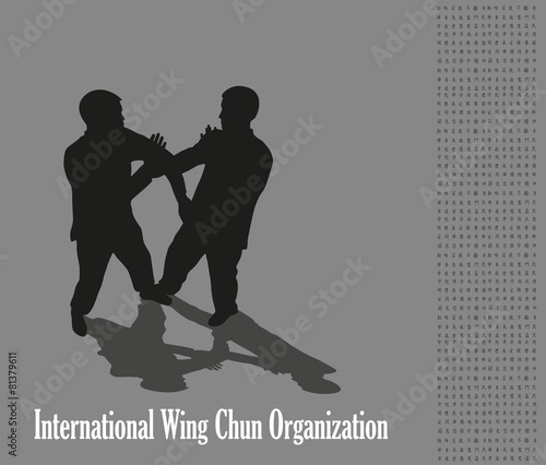 Men are engaged in the Kung fu Wing Chun.