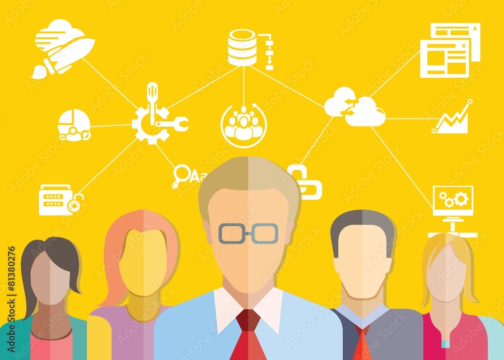 group of people and information technology concept group of people and information technology concept