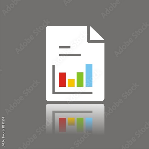 Icono hoja gráfico barras color FO reflejo