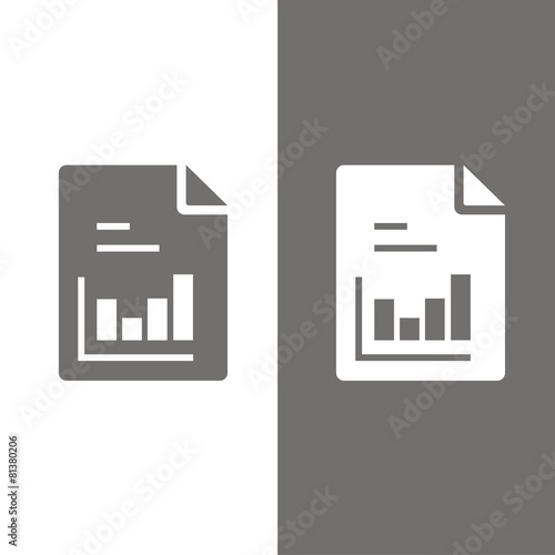 Icono hoja gráfico barras BN